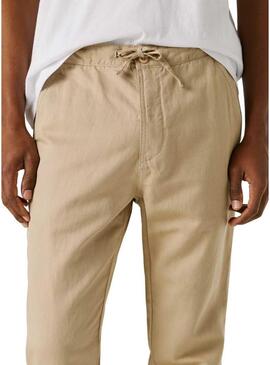 Pantaloni cinesi Pepe Jeans Pull On Comfort beige per uomo