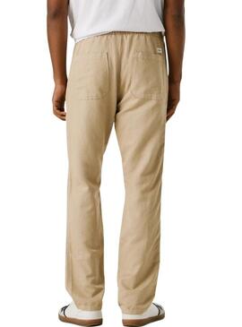 Pantaloni cinesi Pepe Jeans Pull On Comfort beige per uomo