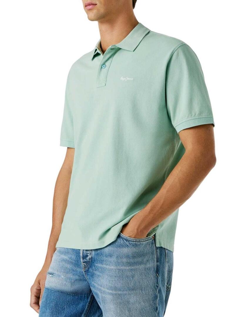 Polo Pepe Jeans Oscar turchese blu per uomo