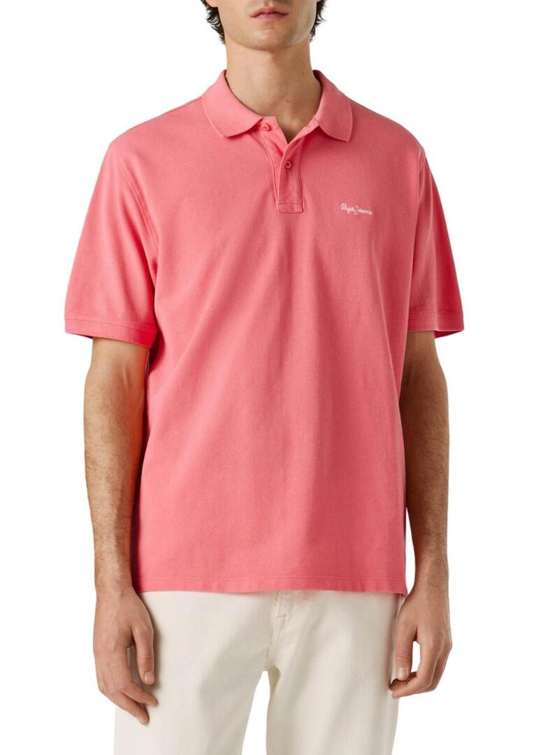 Polo Pepe Jeans Oscar rosa per uomo.