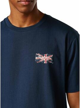 Maglietta Pepe Jeans Small Flag blu scuro per uomo