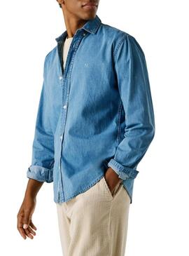 Camicia in denim Pepe Jeans Classic slim blu per uomo