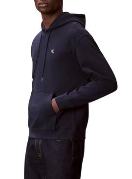 Felpa Calvin Klein Jeans Monogram blu scuro per uomo