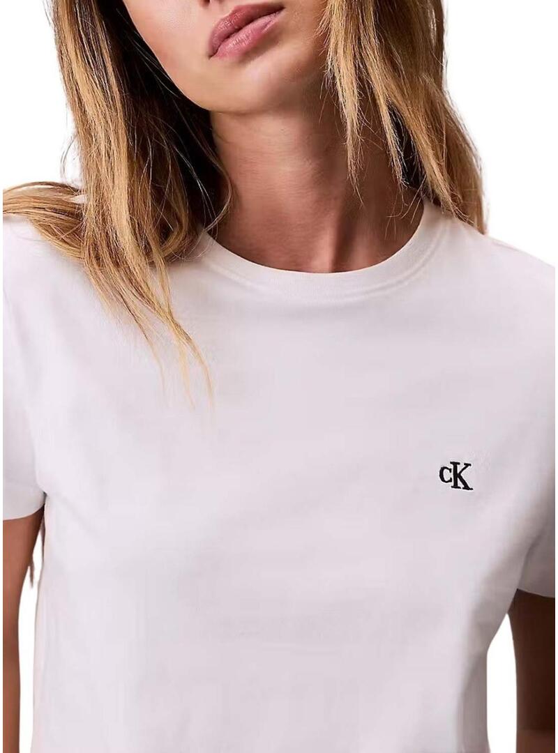 Maglietta Calvin Klein Jeans Monogram bianca per donna