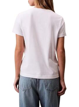 Maglietta Calvin Klein Jeans Monogram bianca per donna