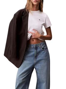 Maglietta Calvin Klein Jeans Monogram bianca per donna
