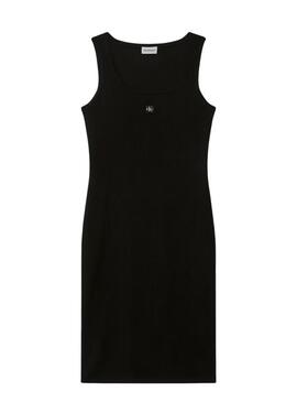 Abito Calvin Klein Jeans Baby Rib square nero per donna
