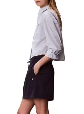 Camicia a righe blu Calvin Klein Jeans Yarndye per donna.