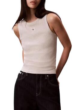 Maglietta Calvin Klein Jeans Baby grigia per donna