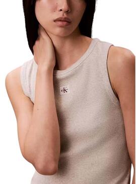 Maglietta Calvin Klein Jeans Baby grigia per donna