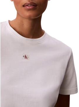 Maglietta Calvin Klein Jeans Label bianca per donna
