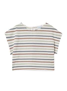 Maglietta a righe multicolore Mayoral in maglia per bambina