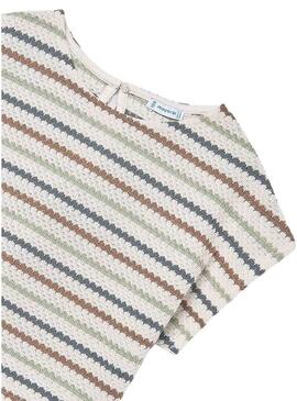 Maglietta a righe multicolore Mayoral in maglia per bambina