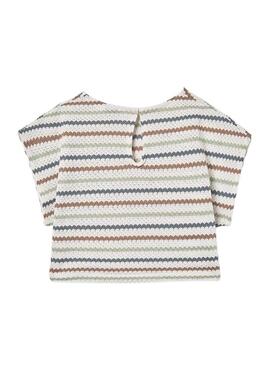 Maglietta a righe multicolore Mayoral in maglia per bambina