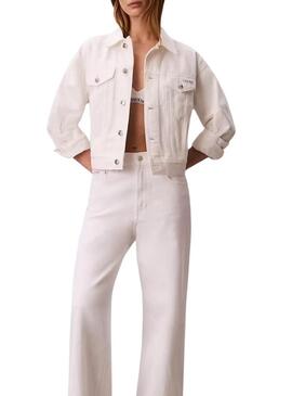 Giacca di jeans Calvin Klein Jeans anni '90 bianca da donna