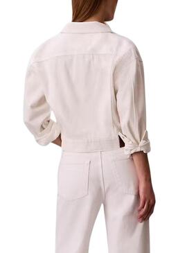 Giacca di jeans Calvin Klein Jeans anni '90 bianca da donna