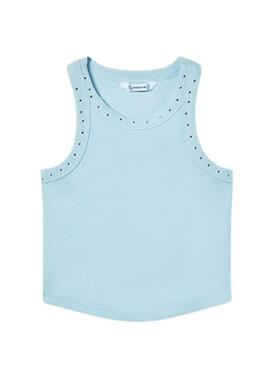 Maglietta Mayoral blu con borchie per bambina