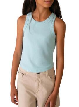 Maglietta Mayoral blu con borchie per bambina