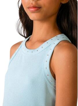 Maglietta Mayoral blu con borchie per bambina