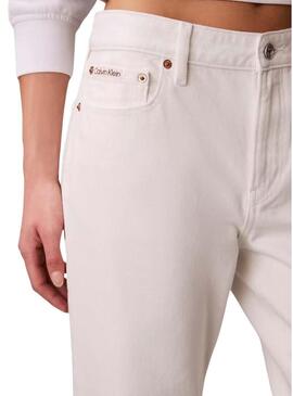 Pantaloni in denim Calvin Klein Jeans anni '90 bianchi per donna