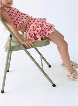 Gonna pantalone rosa Mayoral con volant per bambina