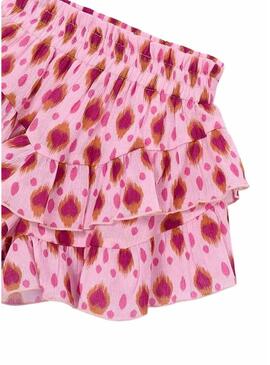 Gonna pantalone rosa Mayoral con volant per bambina