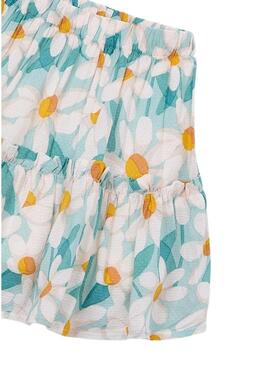 Gonna bianca Mayoral con stampa di grandi fiori per bambina