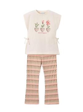 Set di fiori arancioni stampati per bambina