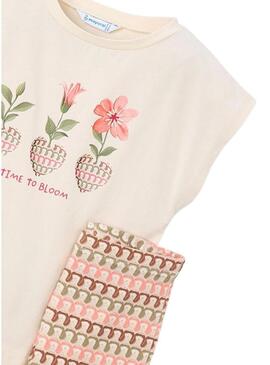 Set di fiori arancioni stampati per bambina