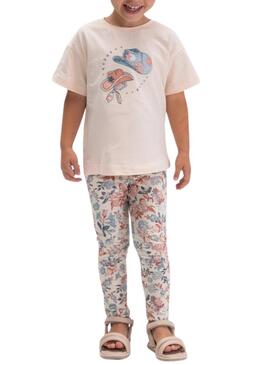 Set Mayoral rosa con disegno di berretti per bambina