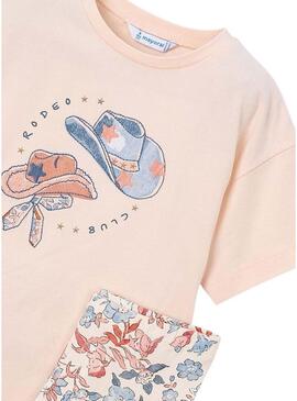 Set Mayoral rosa con disegno di berretti per bambina