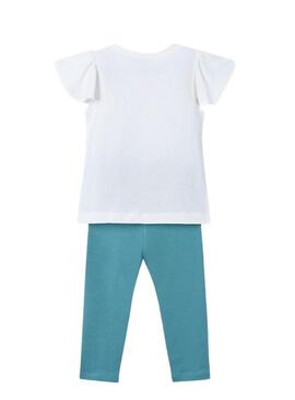 Set Mayoral menta con fiori in rilievo per bambina