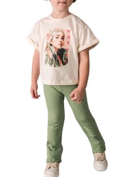 Pantaloni Mayoral a coste verde per bambina