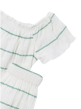 Set Mayoral a righe menta stampato per bambina