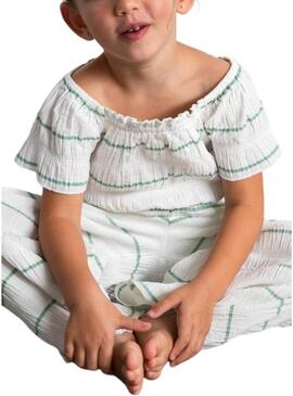 Set Mayoral a righe menta stampato per bambina