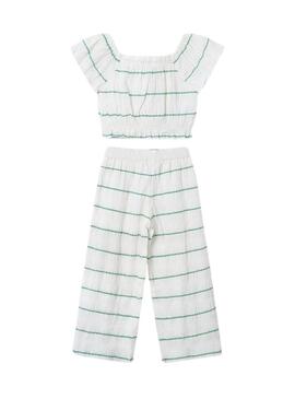 Set Mayoral a righe menta stampato per bambina