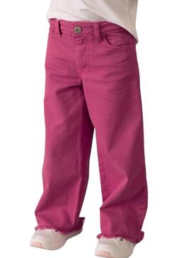 Pantaloni Mayoral rosa chiaro sfilacciati per bambina
