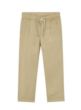 Pantaloni Chino Mayoral beige con coulisse per bambino