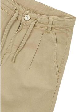 Pantaloni Chino Mayoral beige con coulisse per bambino