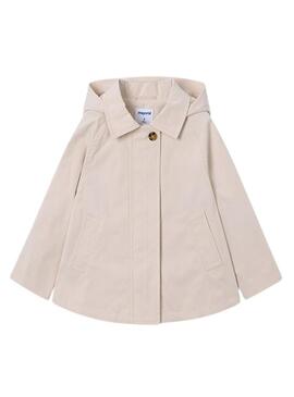 Blusa a vento Mayoral beige con zip per ragazza