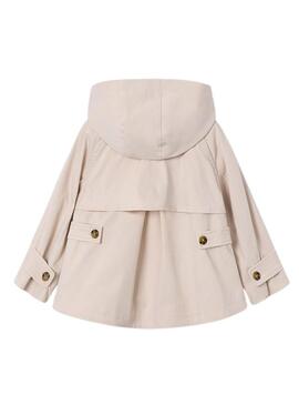 Blusa a vento Mayoral beige con zip per ragazza