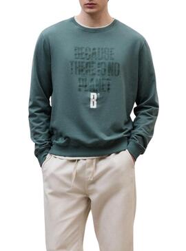 Felpa Ecoalf Bardera verde per uomo