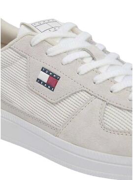 Scarpe Tommy Jeans Greenwich grigie con texture miste per uomo.