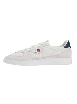Scarpe Tommy Jeans Greenwich grigie con texture miste per uomo.