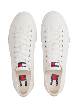 Scarpe Tommy Jeans Archive in tela bianca da uomo.