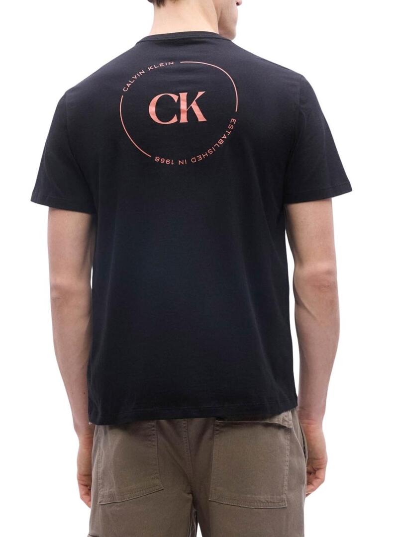 Maglietta Calvin Klein Jeans con logo circolare nero per uomo