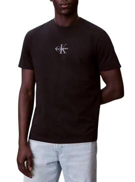 Maglietta Calvin Klein Jeans Micro monologo nera per uomo