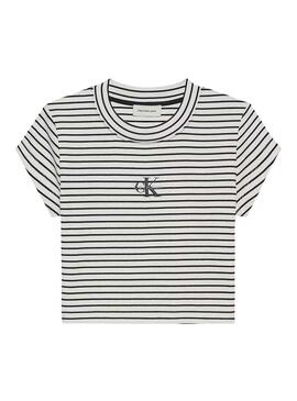 Maglietta Calvin Klein Jeans a righe nera e bianca per donna