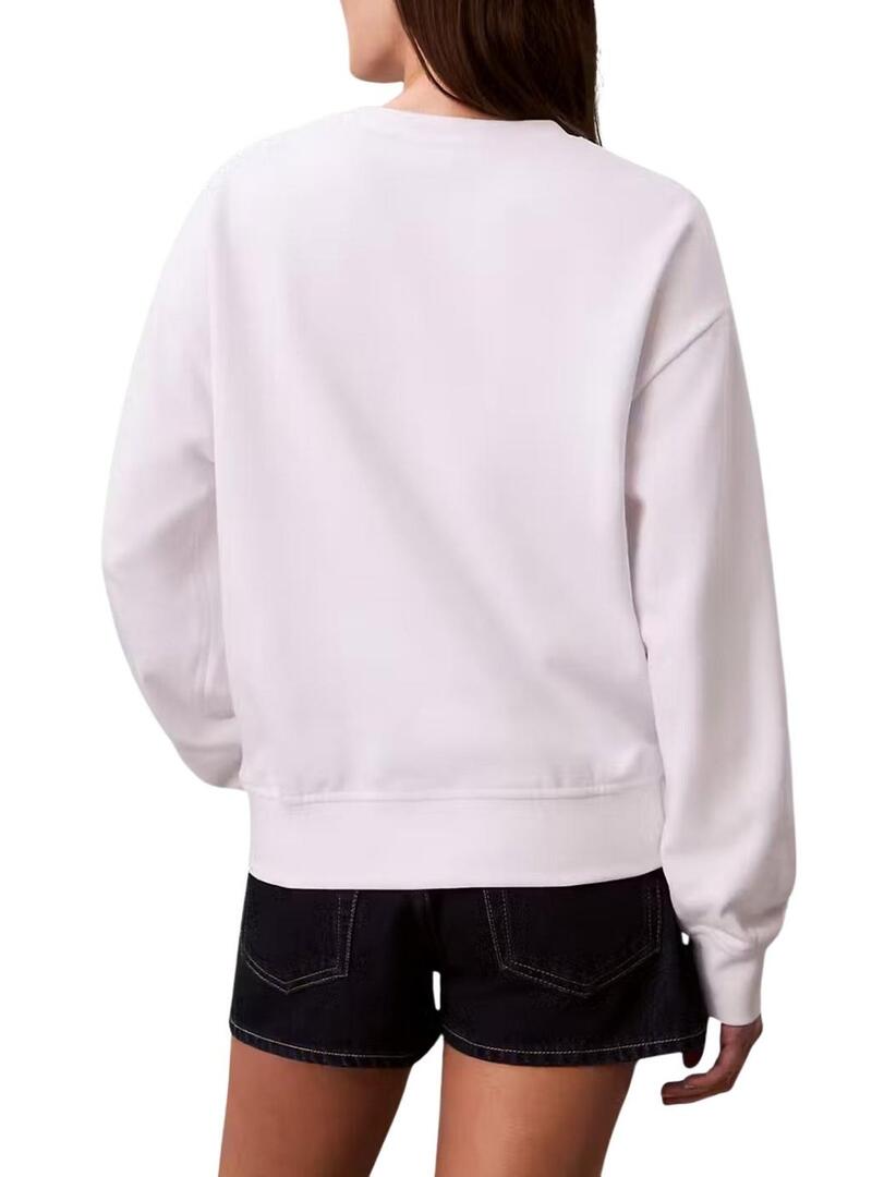 Felpa Calvin Klein Jeans Graphic Logo bianca per donna