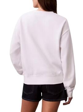 Felpa Calvin Klein Jeans Graphic Logo bianca per donna